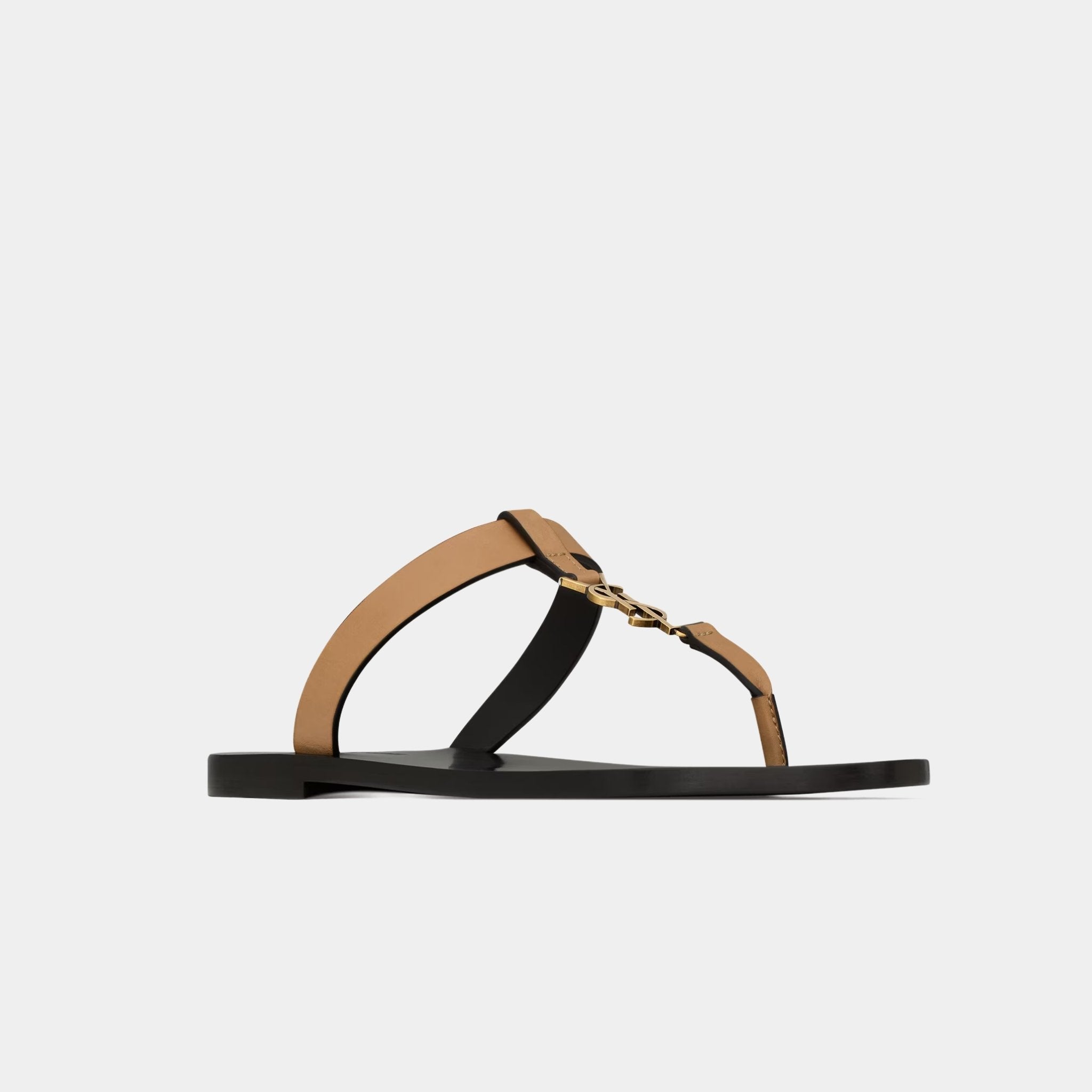 Yves Saint Laurent Cassandre Slides In Smooth Leather