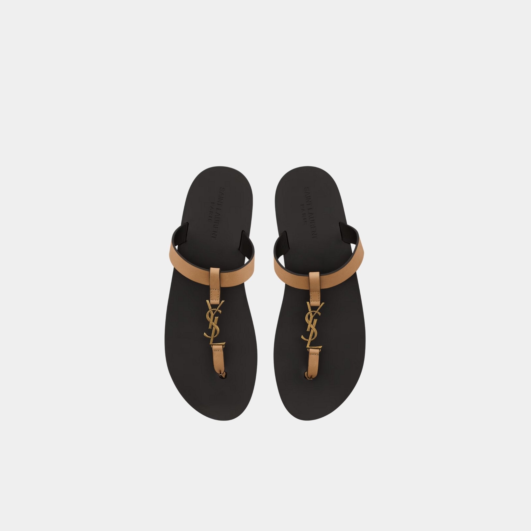 Yves Saint Laurent Cassandre Slides In Smooth Leather