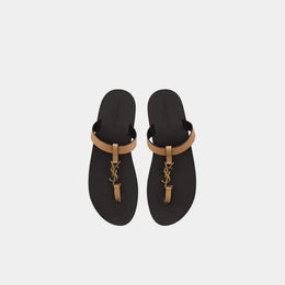 Yves Saint Laurent Cassandre Slides In Smooth Leather