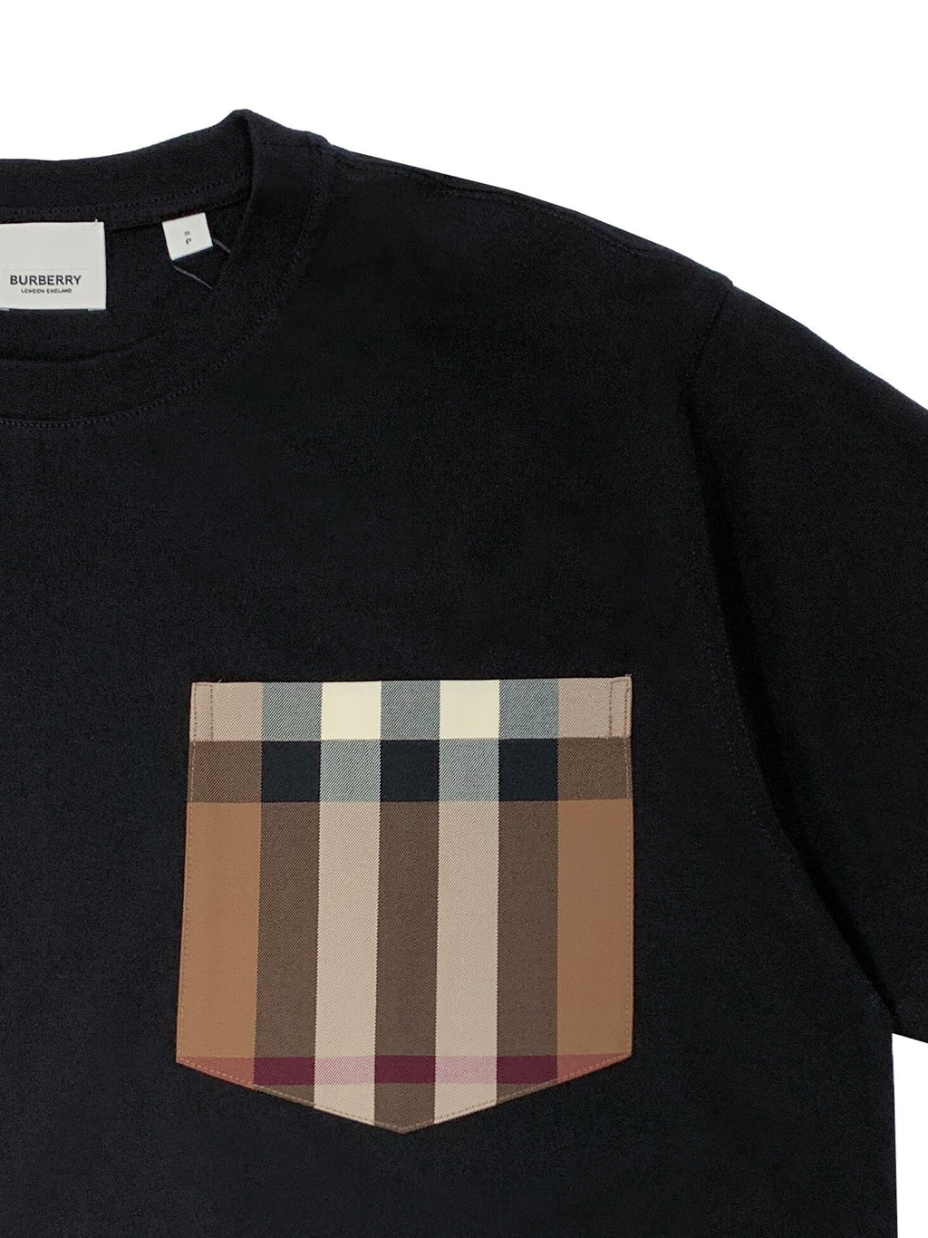 Burberry Check Pocket T-Shirt in Black