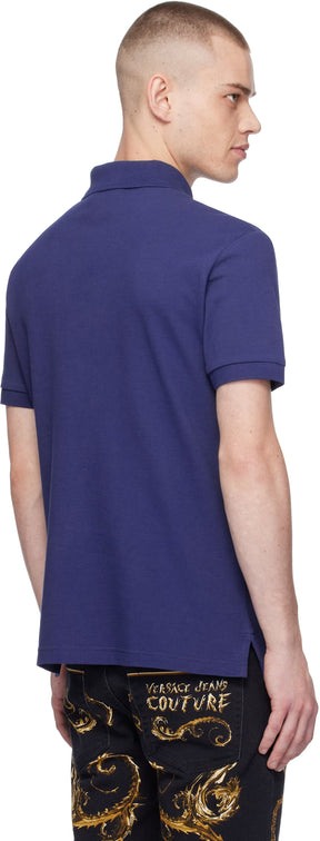Blue Logo Slim-Fit Polo