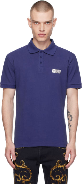 Blue Logo Slim-Fit Polo