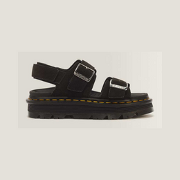 Zebzag Suede Platform Sandals — Black