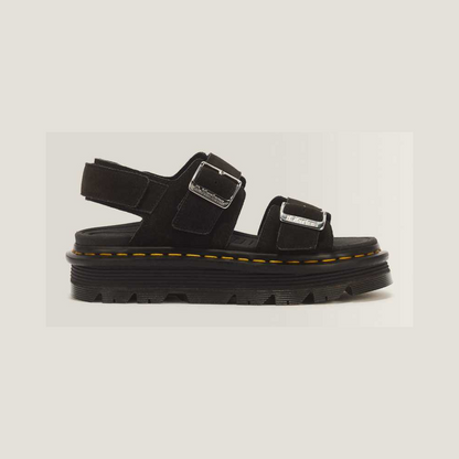 Zebzag Suede Platform Sandals — Black