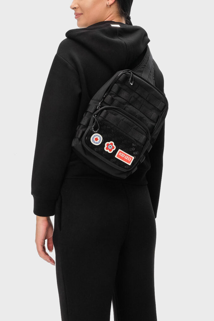 Women's black one-shoulder backpack