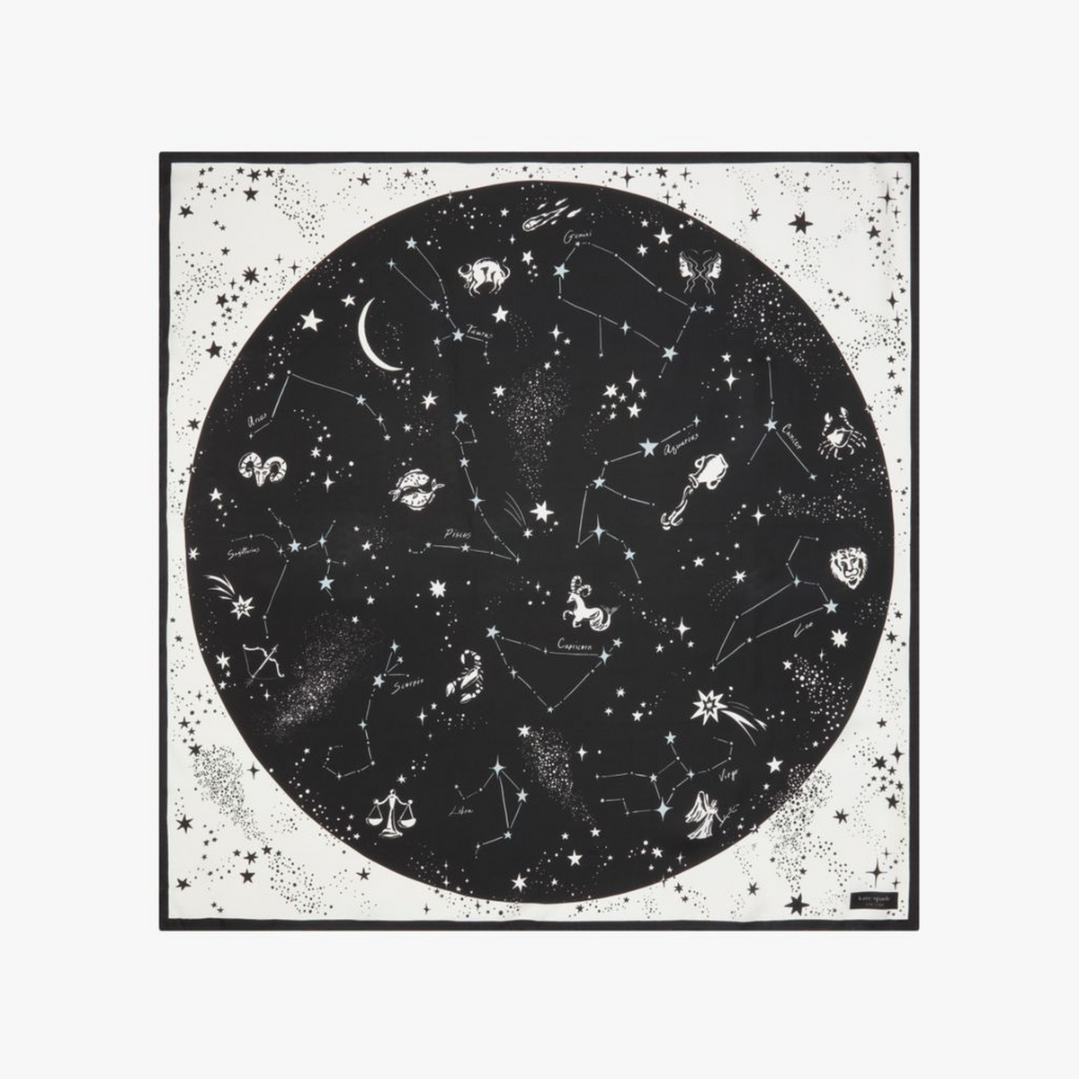 Zodiac Constellations Silk Square Scarf