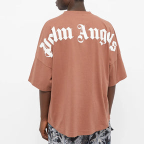 Palm Angels Palm Angels SS22 Mock Neck Tee - Tan Brown - Size: XS T-Shirts | Shop From The Mirage