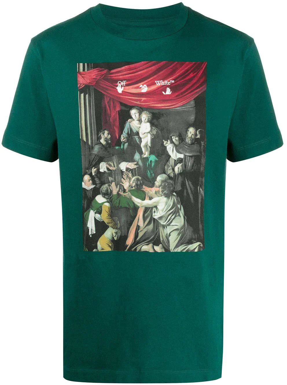 Off White Off White Caravaggio Painting Slim Tee - Green - Size: XS T-Shirts | Shop From The Mirage