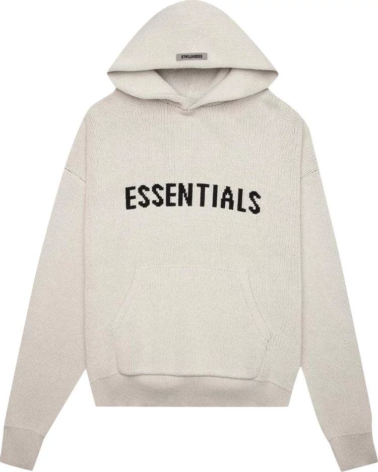 Essential Essentials Knit Pullover Hoodie Oatmeal - Size: XS Hoodies | Shop From The Mirage