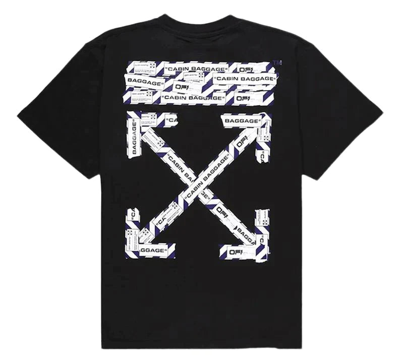 Off White Airport Tape Slim Fit Tee - Size: S T-Shirts | Shop From The Mirage