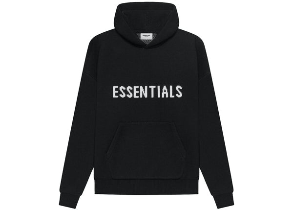 Essential Essentials Knit Pullover Hoodie Black - Size: XS Hoodies | Shop From The Mirage