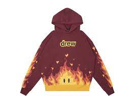 Drew Drew Fire Hoodie Burgundy - Size: XS Hoodies | Shop From The Mirage