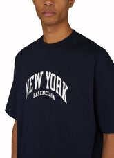 Balenciaga Balenciaga SS22 New York Logo Tee - Navy - Size: S T-Shirts | Shop From The Mirage
