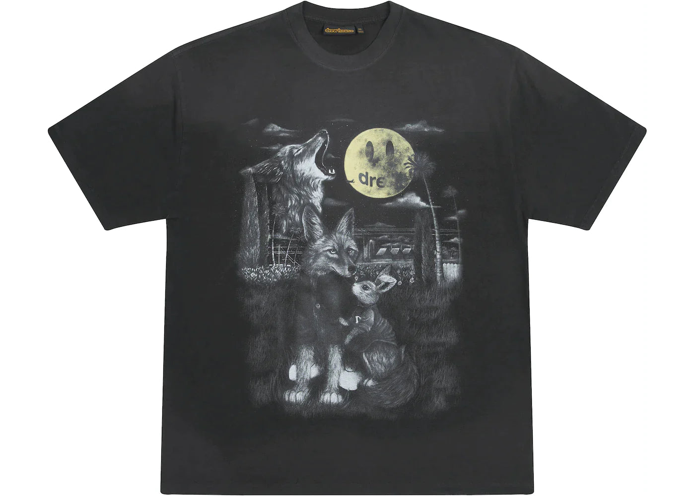 Drew Full Moon Wolf SS T-Shirt - Size: XS T-Shirts | Shop From The Mirage