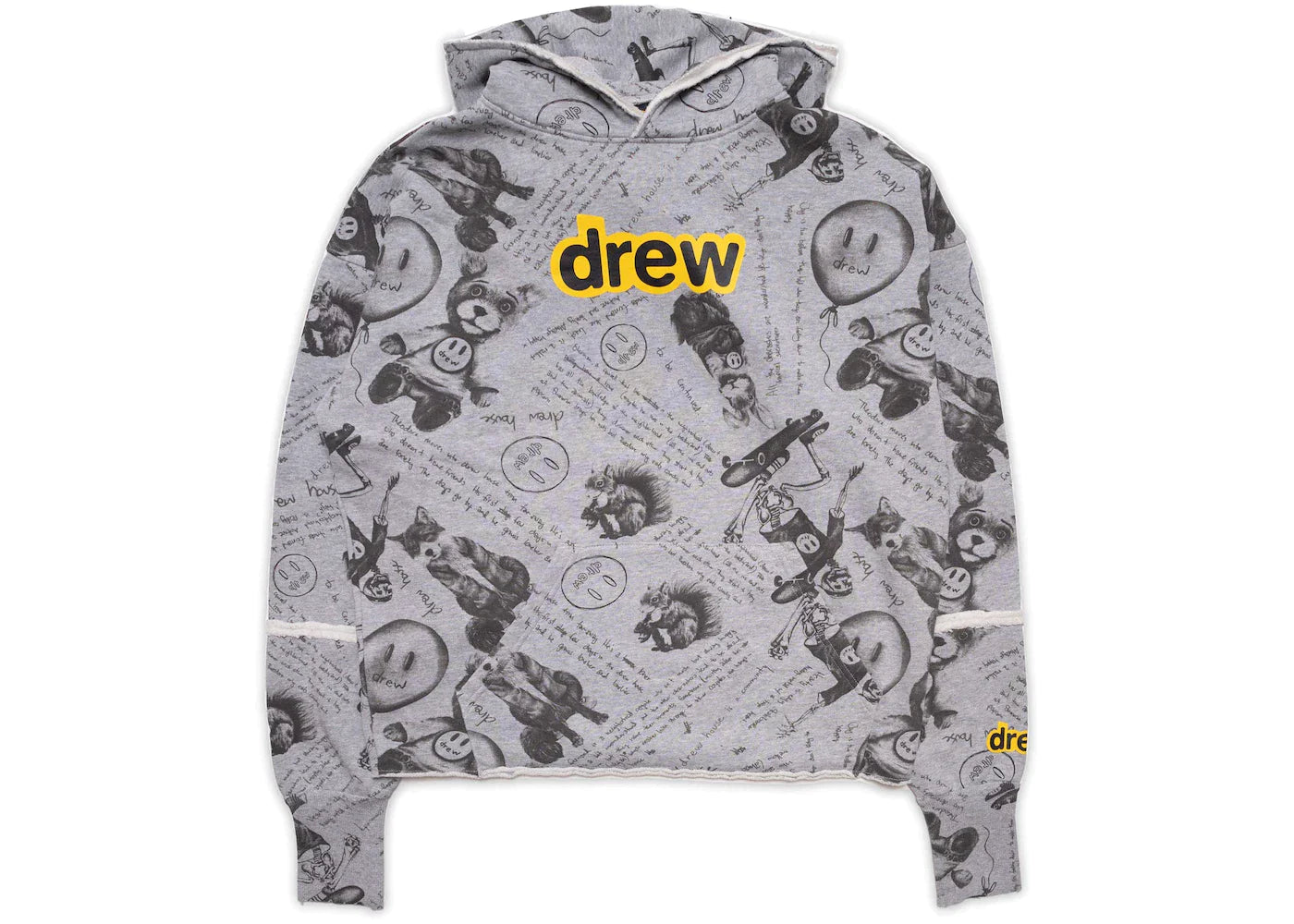 Drew Drew Secret Deconstructed Grey Hoodie - Size: XS Hoodies | Shop From The Mirage
